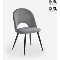 Stuhl modern aus Samt gepolstert Esszimmer Küche Zarda - Grau von AHD AMAZING HOME DESIGN