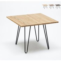 Tisch aus Stahl und Holz im Industrie Stil 80x80 für Bar und Haus Hammer - Beige von AHD AMAZING HOME DESIGN