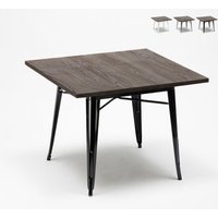 Tisch im industriellen stil aus stahl und holz 80x80 bar und haus Allen - Schwarz von AHD AMAZING HOME DESIGN