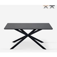 Tisch mit gekreuzten Beinen 160x90 aus Holz und Metall Shaila - Schwarz von AHD AMAZING HOME DESIGN