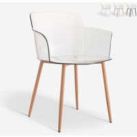 Transparenter Stuhl mit Armlehnen und Holzbeinen Suntree - Natur von AHD AMAZING HOME DESIGN