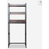 Waschmaschine Trockner Abdeckung WC 3 Böden 63x24x157h Tamiq - Braun - Schwarz von AHD AMAZING HOME DESIGN