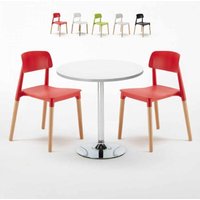 Weiß Rund Tisch und 2 Stühle Farbiges Polypropylen-Innenmastenset Barcellona Long Island - Rot Weiß Rund Tisch und 2 Stühle Farbiges Polypropylen-Innenmastenset Barcellona Long Island - Rot von AHD AMAZING HOME DESIGN