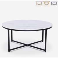 Wohnzimmertisch modern rund 90cm aus Metall Marmoreffekt Sulley+ - Schwarz Wohnzimmertisch modern rund 90cm aus Metall Marmoreffekt Sulley+ - Schwarz von AHD AMAZING HOME DESIGN
