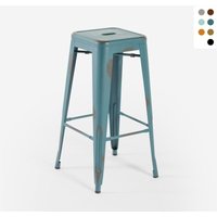 barhocker hocker aus metall im industriedesign 78cm steel stale - Blau von AHD AMAZING HOME DESIGN