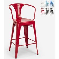 barhocker hocker mit metallrückenlehne und armlehnen im industriellen stil für bar- und küchen steel back - Rot barhocker hocker mit metallrückenlehne und armlehnen im industriellen stil für bar- und küchen steel back - Rot von AHD AMAZING HOME DESIGN