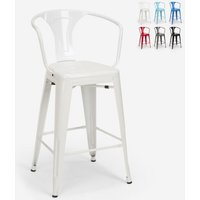 barhocker hocker mit metallrückenlehne und armlehnen im industriellen stil für bar- und küchen steel back - Weiß barhocker hocker mit metallrückenlehne und armlehnen im industriellen stil für bar- und küchen steel back - Weiß von AHD AMAZING HOME DESIGN