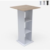 hoher Tisch 60x60cm Esszimmer Beistelltisch mit 3 Regaleböden Sunet - Weiß - Eiche hoher Tisch 60x60cm Esszimmer Beistelltisch mit 3 Regaleböden Sunet - Weiß - Eiche von AHD AMAZING HOME DESIGN