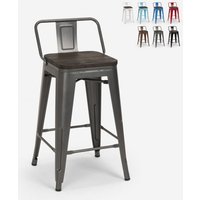 hoher hocker industriedesign barhocker aus metall und holz im stil für bar oder küche steel wood top - Dunkel Grau von AHD AMAZING HOME DESIGN