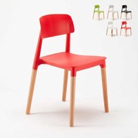 küchestuhl bistrostuhl aus polypropylen und holz design Loch barcellona - Rot von AHD AMAZING HOME DESIGN