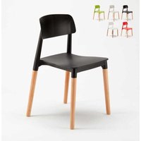 küchestuhl bistrostuhl aus polypropylen und holz design Loch barcellona - Schwarz von AHD AMAZING HOME DESIGN