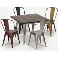 set tisch 80x80cm 4 stühle bar küche industrie vintage almond - Bunt 3 von AHD AMAZING HOME DESIGN