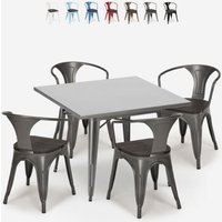 set tisch 80x80cm 4 stühle industriestil küche metall century wood - Dunkel Grau set tisch 80x80cm 4 stühle industriestil küche metall century wood - Dunkel Grau von AHD AMAZING HOME DESIGN