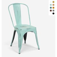 stühle im industriedesign aus metall vintage shabby chic stil steel old - Hellblau von AHD AMAZING HOME DESIGN