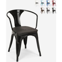 stühle stuhl aus metall holz im industriellen stil für bar küchen steel wood arm - Schwarz stühle stuhl aus metall holz im industriellen stil für bar küchen steel wood arm - Schwarz von AHD AMAZING HOME DESIGN