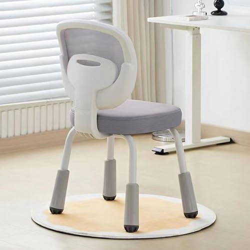 Kinder Schreibtischstuhl Ergonomisch Ohne Rollen - Schreibtisch Stuhl Kind Mädchen Bürostuhl Kinder Mitwachsend Desk Chairs for Teens Höhenverstellbar mit Rückenlehne, Armlehne ,Grau,Without handrails von AHDFY