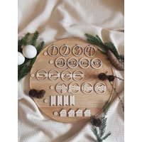 Adventskranz Zahlen 1 2 3 4 Holz Adventsbrett Kerzen Kerzenbrett Advent Weihnachten Dekoration Tischdeko von AHDesign2021