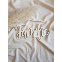 Familie Schriftzug Holz Bild Foto Galerie Dekoration Wanddeko Wandtattoo Bilder Fotos Halter Rahmen Boho Modern Geschenk Brautpaar Muttertag von AHDesign2021