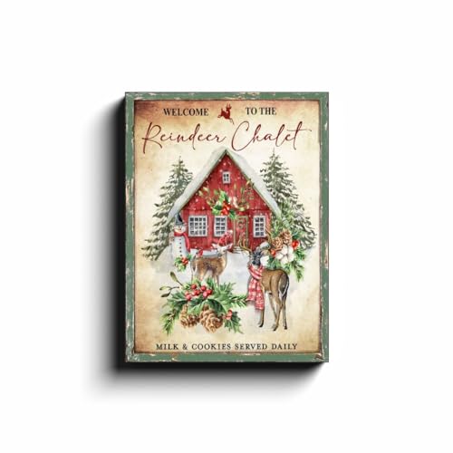 Blechschilder Rentier Chalet Weihnachtsdekoration Retro Weihnachten Leinwand Schild Vintage Urlaub Schild Antik Schild Rentier Dekor Metallschild 20,3 x 15,2 cm Blechschilder Rentier Chalet Weihnachtsdekoration Retro Weihnachten Leinwand Schild Vintage Urlaub Schild Antik Schild Rentier Dekor Metallschild 20,3 x 15,2 cm von AHEE
