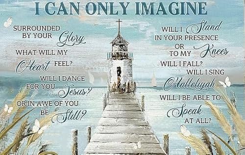 Metall-Blechschilder "I can only imagine" Fenster, 30,5 x 20,3 cm, Poster Blechschild von AHEE