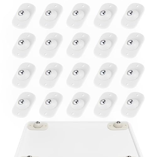 20 Stück Kugelrollen Für Möbel, Kugelrollen Für Küchengeräte, 360 Grad Möbelrollen Klein, Mülleimer, Aufbewahrungsbox, Kleingeräte, Mini Rollen, Klebbare Rollen von AHEJIOO