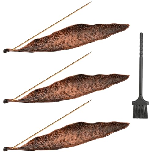3 Stück Räucherstäbchen Halter, Räucherstäbchenhalter Bronze Blätter Design, Halter Für Räucherstäbchen Für Zuhause, Büro, Yoga, Meditation, Büro Wohnkultur von AHEJIOO