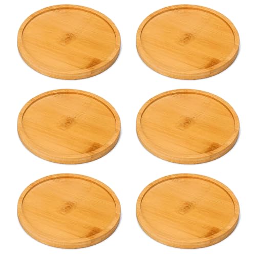 Kerzenteller, 6 Stück Kerzenhalter, Holz Kerzenteller Für Romantische Atmosphäre, Dekoteller Für Kerzen, Hochzeit Deko, Außendurchmesser 8 cm, Innendurchmesser 7 cm von AHEJIOO