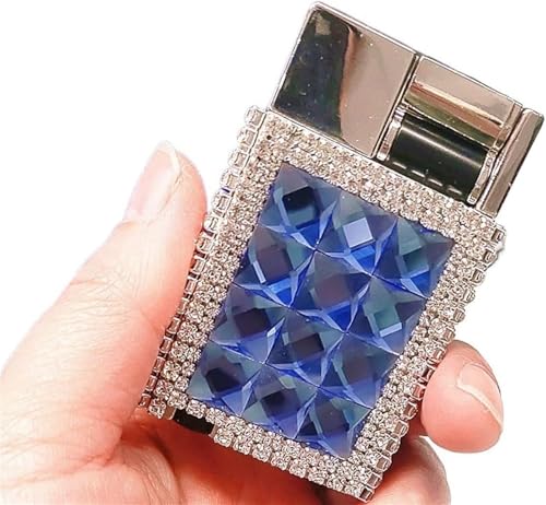 Strass-Bling-Feuerzeug, Gasfeuerzeuge, winddichtes Jet-Feuerzeug mit blauer Flamme, süßes Bling-Funken-Feuerzeug mit funkelnden Strasssteinen, Geschenk für Frauen, Damen und Ehefrauen für Kerzen, Küch von AHENKEAIA