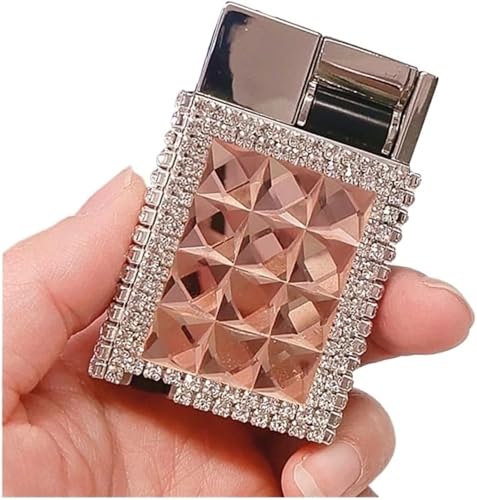 Strass-Bling-Feuerzeug, Gasfeuerzeuge, winddichtes Jet-Feuerzeug mit blauer Flamme, süßes Bling-Funken-Feuerzeug mit funkelnden Strasssteinen, Geschenk für Frauen, Damen und Ehefrauen für Kerzen, Küch von AHENKEAIA