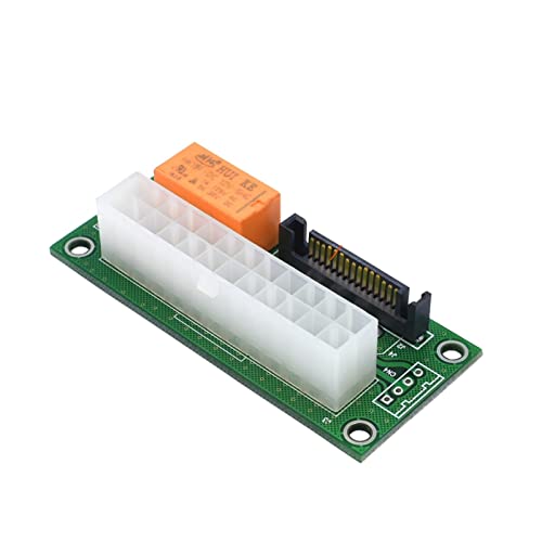AHGDDA 24-polig auf 4-polig/SATA-Molex-Synchron-Dual-Netzteil, Synchronisations-Adapterkarte, ATX Add2psu für Bergbau (10 Stück auf SATA-Grün) von AHGDDA
