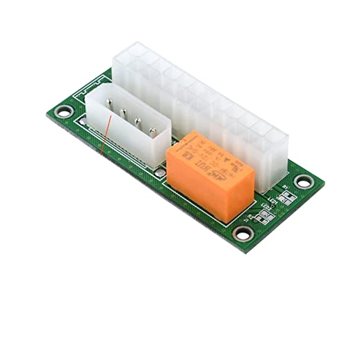AHGDDA 24-polig auf 4-polig/SATA-Molex-Synchron-Dual-Netzteil, Synchronisations-Adapterkarte, ATX Add2psu für Bergbau (5 Stück auf 4-polig, grün) von AHGDDA