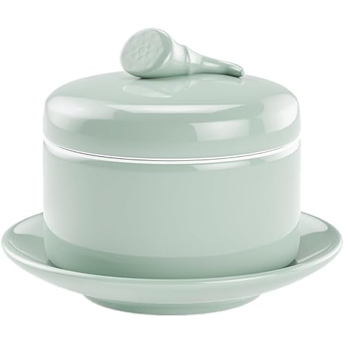 Speiseteller Dessertteller Celadon Mit Deckel Geeignet for Vogelnest Gedämpfte Eier Schüssel Eintopf Topf Kommerziellen Suppe Teller Speiseteller Keramikteller von AHGFTYRDT