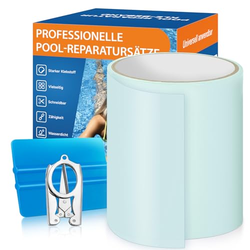 AHIKY Pool Reparaturset, Transparentes Unterwasser Klebeband 10cm x 250cm, Pool Flicken Selbstklebend Wasserdichtes Flex Tape, PVC Abdichtband für Aufblasbare Hüpfburg,Planschbecken,Luftmatratz AHIKY Pool Reparaturset, Transparentes Unterwasser Klebeband 10cm x 250cm, Pool Flicken Selbstklebend Wasserdichtes Flex Tape, PVC Abdichtband für Aufblasbare Hüpfburg,Planschbecken,Luftmatratz von AHIKY