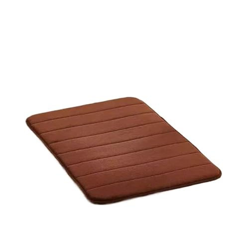AHIOJEGX Badezimmermatte Badematte Coral Fleece Badezimmerteppich Wasseraufnahme Rutschfester Memory Foam Saugfähiger waschbarer Teppich Toilettenbodenmatte(Brown) von AHIOJEGX
