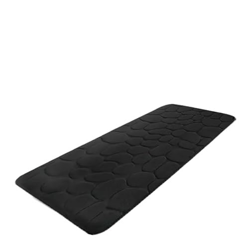 AHIOJEGX Badezimmermatte Große Badezimmer-Bodenmatte, wasserabsorbierende Badematte, Türmatte, rutschfeste Badezimmermatte, Heimdekoration(Black) von AHIOJEGX