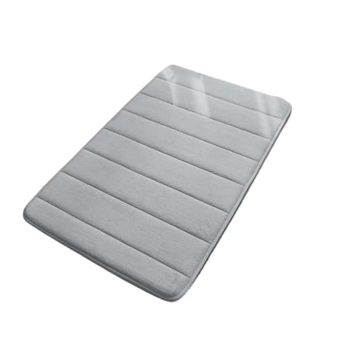 AHIOJEGX Badezimmermatte Korallensamt-Teppich Memory Foam Badezimmer-Bodenmatte Rohraum-Türöffnung Wasserabsorbierende rutschfeste Matte Schlafzimmer-Fußmatte Teppich(Grey,40x60cm 1PC) von AHIOJEGX