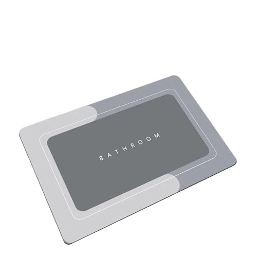 AHIOJEGX Badezimmermatte Super rutschfeste Badezimmermatte, saugfähige Toilette, rutschfeste Badewannen-Fußmatte, Küche, Wohnzimmer, Bodenmatte, Heimdekoration(Grey-B,50X80CM) von AHIOJEGX