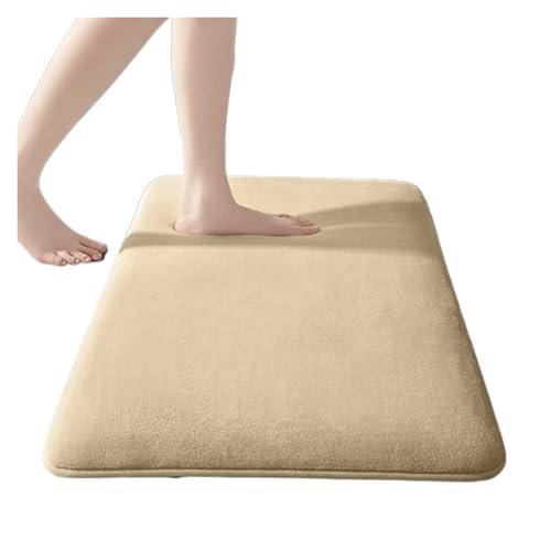 AHIOJEGX Badezimmermatte Super saugfähige Anti-Rutsch-Matte fürs Badezimmer, Kieselgur, Badezimmermatte, Badewannenmatte, Türmatte, Duschmatte, leicht zu reinigen, for zu Hause(Apricot,50x80cm) von AHIOJEGX