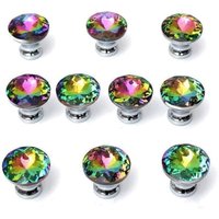 10 Stück Diamant-Kristallglas-Knaufgriffe für Schrank- und Schubladentüren, 30 mm (10 Stück) (mehrfarbig) - Ahlsen von AHLSEN