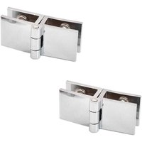 Ahlsen - 2 Stück] Glastürscharnier-Weinschrank, Vitrine, Türscharnierklemme, Glasscharnier-Clip-Halter, Dicke 5–8 mm (180°) von AHLSEN