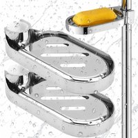 Ahlsen - 2-teiliges Duschregal ohne Bohren, ABS-Kunststoff-Duschseifenschale, Duschstange, langlebiger, verstellbarer Duschseifenhalter, Seifenbox Ahlsen - 2-teiliges Duschregal ohne Bohren, ABS-Kunststoff-Duschseifenschale, Duschstange, langlebiger, verstellbarer Duschseifenhalter, Seifenbox von AHLSEN