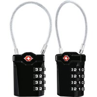 Ahlsen - 2er-Set] 4-stelliges Code-Vorhängeschloss, Kombinations-Koffer-Vorhängeschloss mit 14 cm langem Kabel, Gepäckschlösser für Koffer, Tasche von AHLSEN