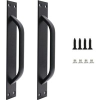 Ahlsen - 2er-Set Scheunentürgriff, Scheunentürgriff, Türgriff aus massivem Stahl, schwerer Schiebetürgriff für Küche, Möbel, inklusive Schrauben, von AHLSEN