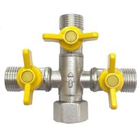 Ahlsen - 3-Wege + Formverteiler mit 3 Kugelhähnen zum Anschluss von 3 Geräten/1/2'-Anschlüssen. von AHLSEN