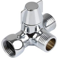 Ahlsen - 3-Wege-Ventil aus massivem Messing, 3-Wege-Umschaltventil, 3-Wege-Dusch-Umstellventil, G1/2-Zoll-T-Adapterventil, für Dusche, Handbrause und Ahlsen - 3-Wege-Ventil aus massivem Messing, 3-Wege-Umschaltventil, 3-Wege-Dusch-Umstellventil, G1/2-Zoll-T-Adapterventil, für Dusche, Handbrause und von AHLSEN