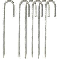 30 cm robuste, rostfreie Ankerpfähle aus verzinktem Stahl mit J-Haken für Trampolinzelte – geeignet für Camp, Garten, Unterschlupf und Schaukeln von AHLSEN