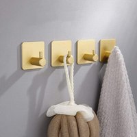 4 Stück selbstklebende Badezimmer-Wandhaken, Handtuchhalter für die Küche, praktische selbstklebende Haken (Gold) - Ahlsen von AHLSEN