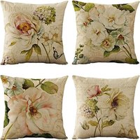 4-teiliger Kissenbezug, 45 x 45 cm, dekorative Outdoor-Kissen, wasserdicht, atmungsaktiv, rosa Blumen, Kissenbezug für Sofa, Outdoor-Gartenkissen 4-teiliger Kissenbezug, 45 x 45 cm, dekorative Outdoor-Kissen, wasserdicht, atmungsaktiv, rosa Blumen, Kissenbezug für Sofa, Outdoor-Gartenkissen von AHLSEN
