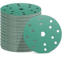 50 Stück Schleifscheiben 150 mm, 15 Löcher, 10x Körnung 60/80/120/180/400, Schleifpapier für Exzenterschleifer (Grün (P60/P80/P120/P180/P400)) 50 Stück Schleifscheiben 150 mm, 15 Löcher, 10x Körnung 60/80/120/180/400, Schleifpapier für Exzenterschleifer (Grün (P60/P80/P120/P180/P400)) von AHLSEN