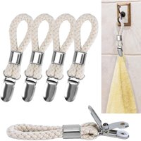 Ahlsen - 5er-Pack Geschirrtuch-Hängeklammern, Metall-Küchenhandtuchklammern mit Aufhängeschlaufe, Stoffhaken für Zuhause, Küche, Badezimmer, Schrank, von AHLSEN